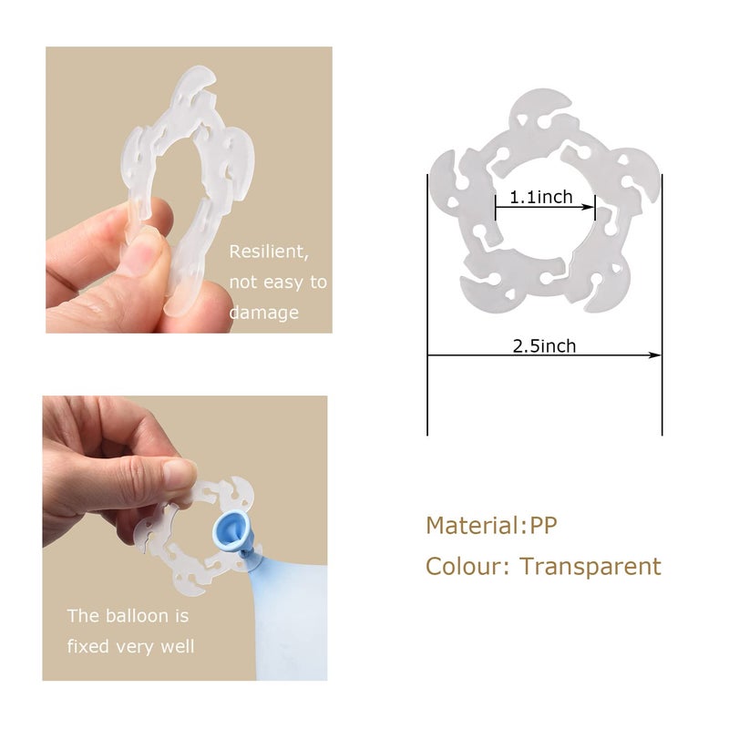 Miliocry Balloon Clips 100 pcs  Balloon Arch Bracket Buckle  Balloon Connectors Clip Holders for Decor Balloon Arch Column Stand Garland Birthday Wedding Baby Shower Party Decorations - Image 2
